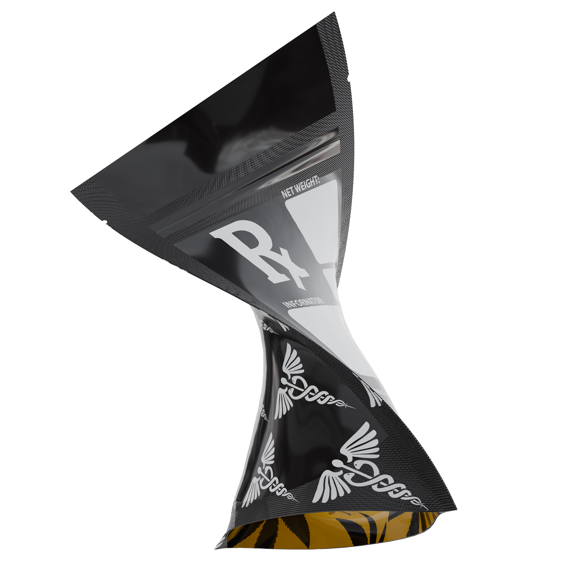 1/8th 3.5g 8th Black Rx Designer Custom Printed Mylar Bags (100 qty.) - Dragon Chewer