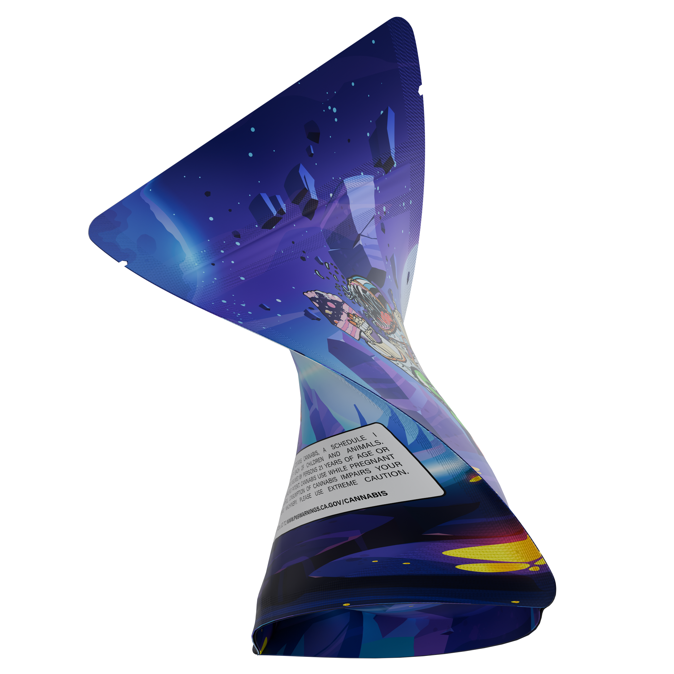 1/8th 3.5g Ounce Space Cake Designer Custom Printed Mylar Bags (100 qty.)