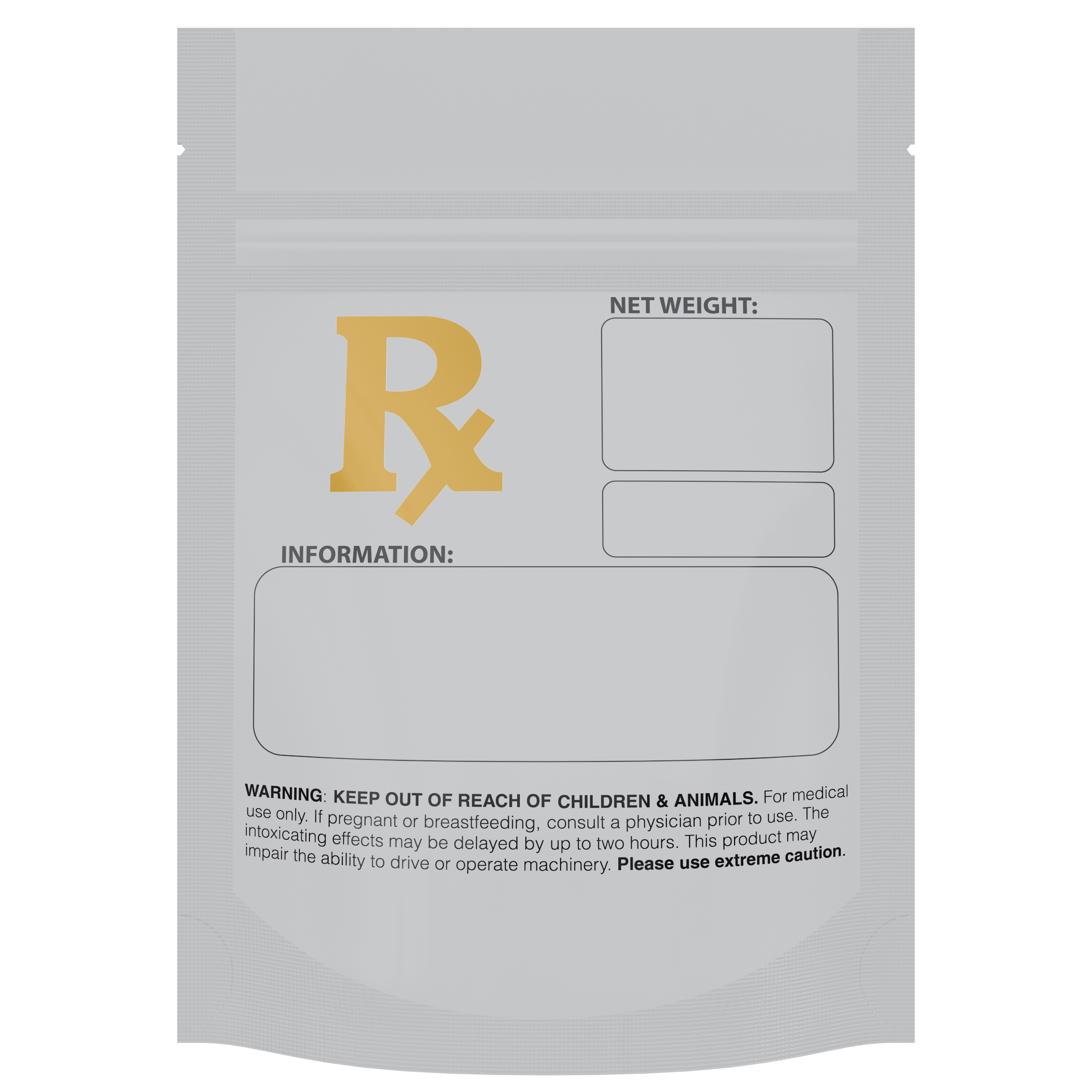 1/8th 3.5g 8th White Rx Designer Custom Printed Mylar Bags (100 qty.) - Dragon Chewer