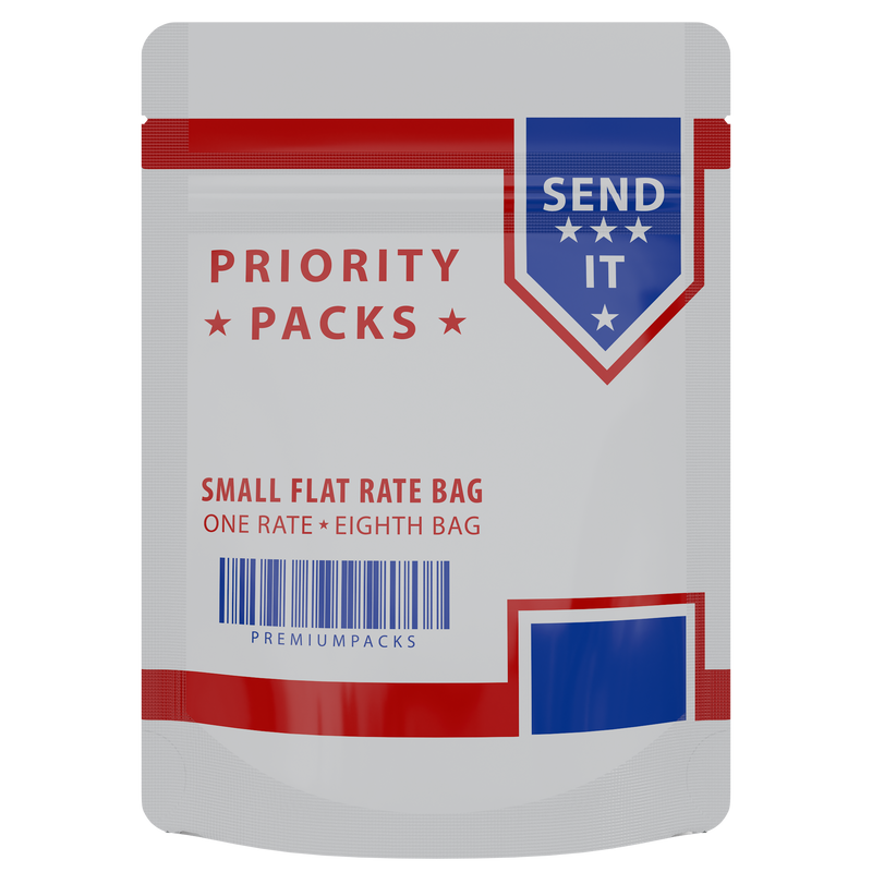 1/8th 3.5g White Priority Packs Designer Custom Printed Mylar Bags (100 qty.) - Dragon Chewer