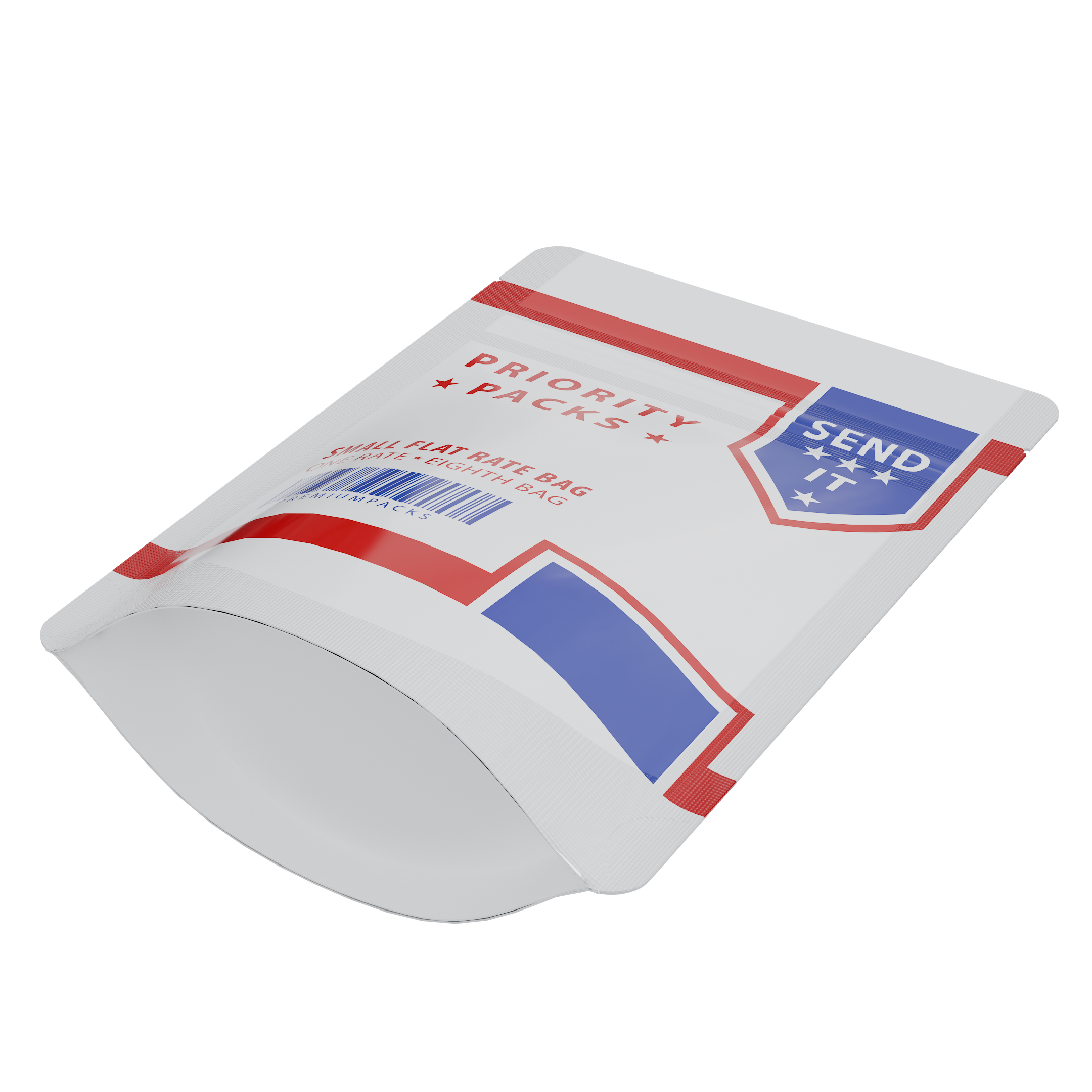 1/8th 3.5g White Priority Packs Designer Custom Printed Mylar Bags (100 qty.) - Dragon Chewer