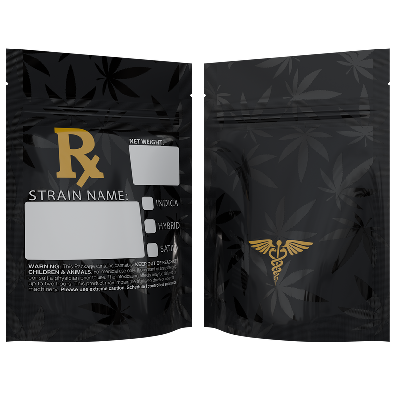 1/8th 3.5g Ounce Rx Generic Designer Custom Printed Mylar Bags (100 qty.) - Dragon Chewer