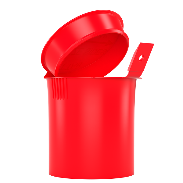 6 Dram Opaque Red Child Resistant Latch Top Pop Top Bottles (300 qty.)