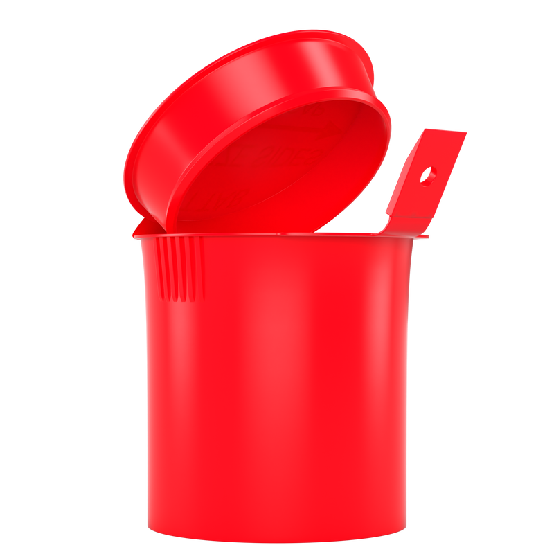 6 Dram Opaque Red Child Resistant Latch Top Pop Top Bottles (300 qty.)