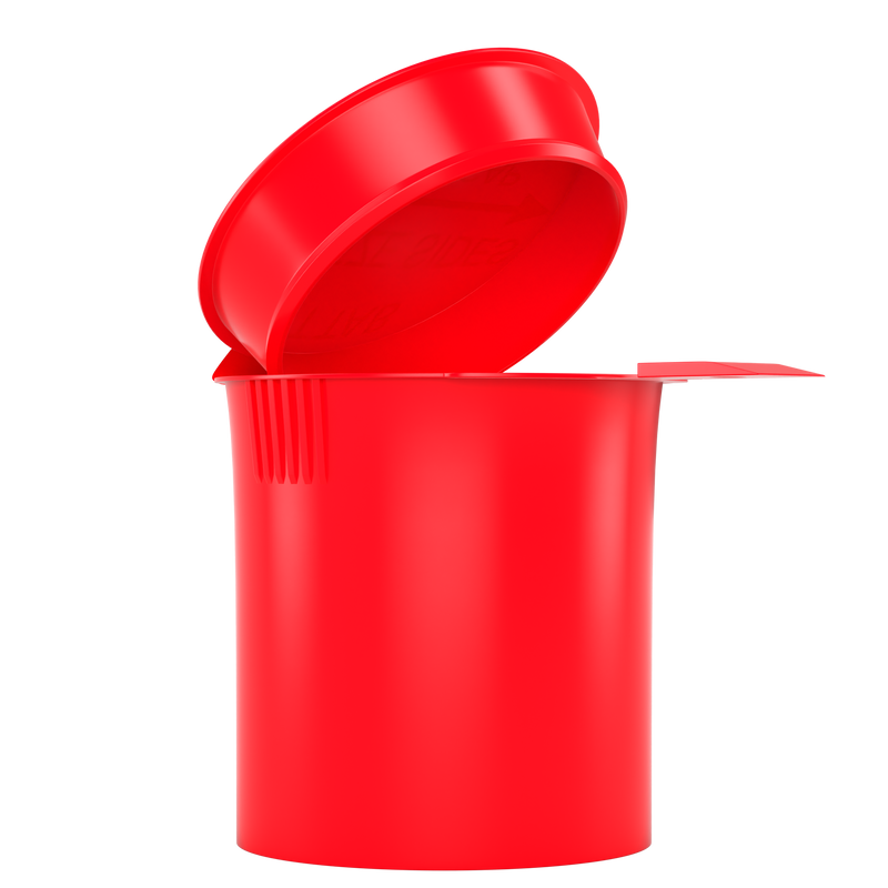 6 Dram Opaque Red Child Resistant Latch Top Pop Top Bottles (300 qty.)