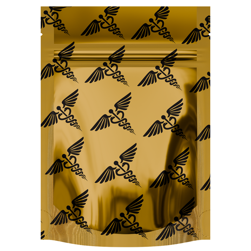 1/8th 3.5g 8th Gold Rx Designer Custom Printed Mylar Bags (1,000 qty.) - Dragon Chewer