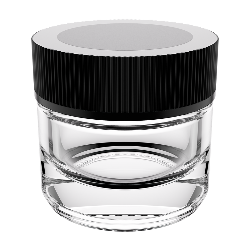 5ML Clear Glass Concentrate Jar - Black Twist Cap (250 qty.)