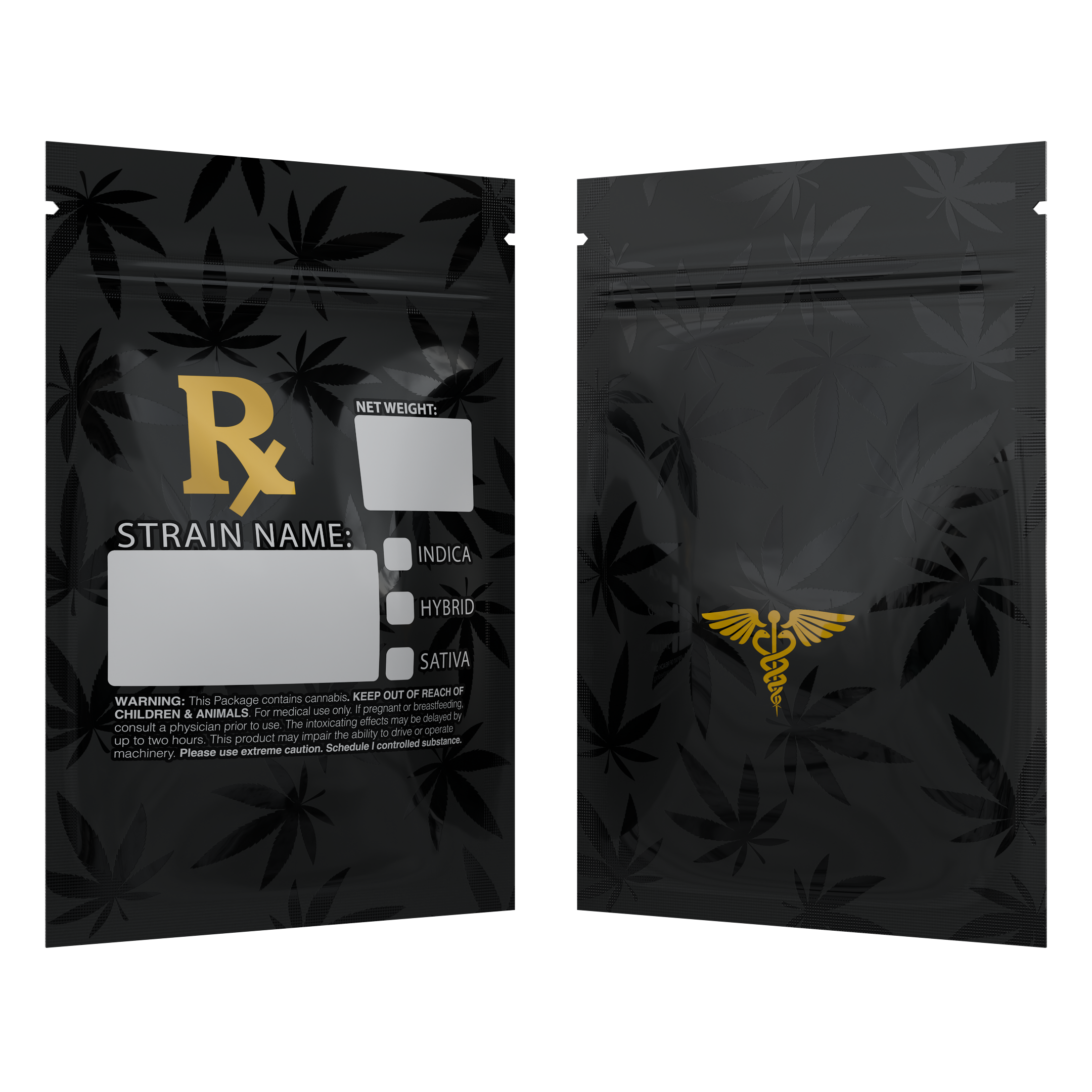 1 Gram Rx Generic Designer Custom Printed Mylar Bags (100 qty.) - Dragon Chewer