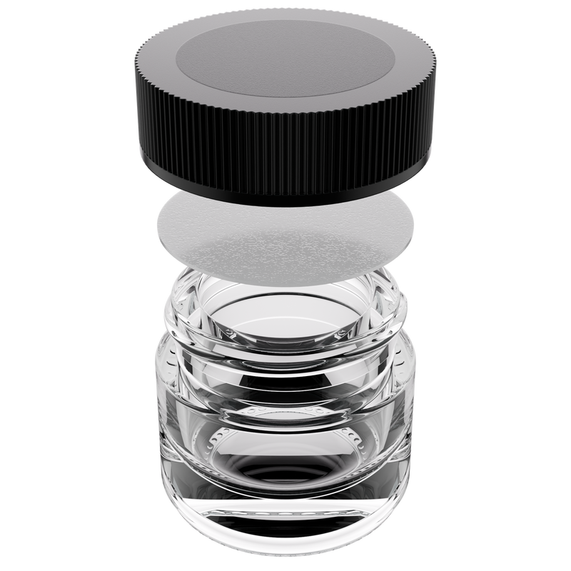 5ML Clear Glass Concentrate Jar - Black Twist Cap (250 qty.)