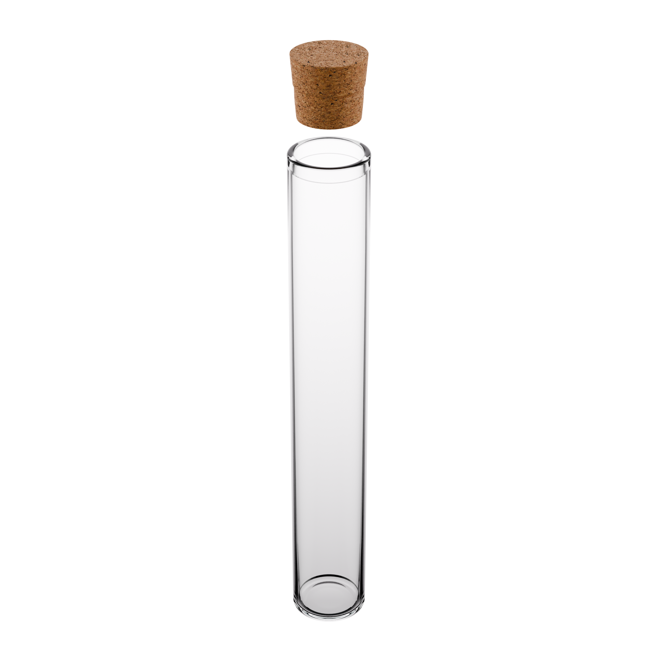 Pre-Roll 120mm Clear Glass Tubes - Cork Top - (846 qty.)