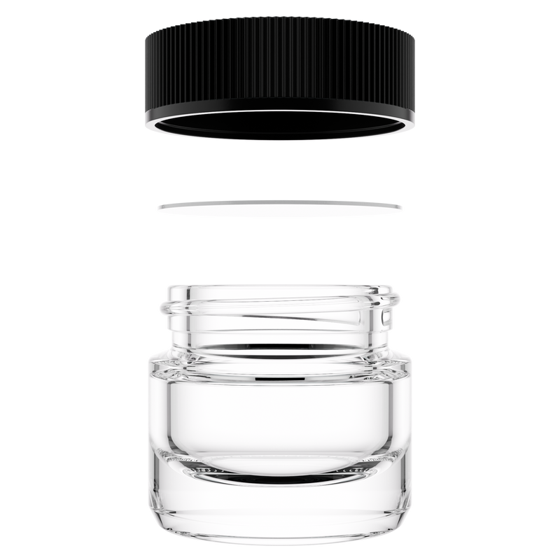 5ML Clear Glass Concentrate Jar - Black Twist Cap (250 qty.)