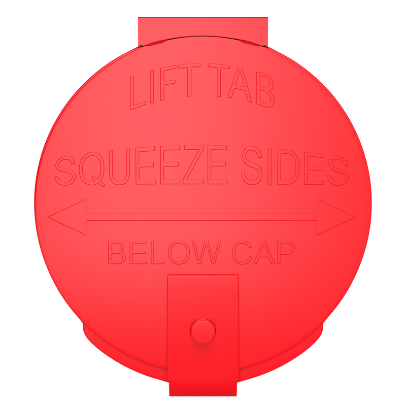 6 Dram Opaque Red Child Resistant Latch Top Pop Top Bottles (300 qty.)