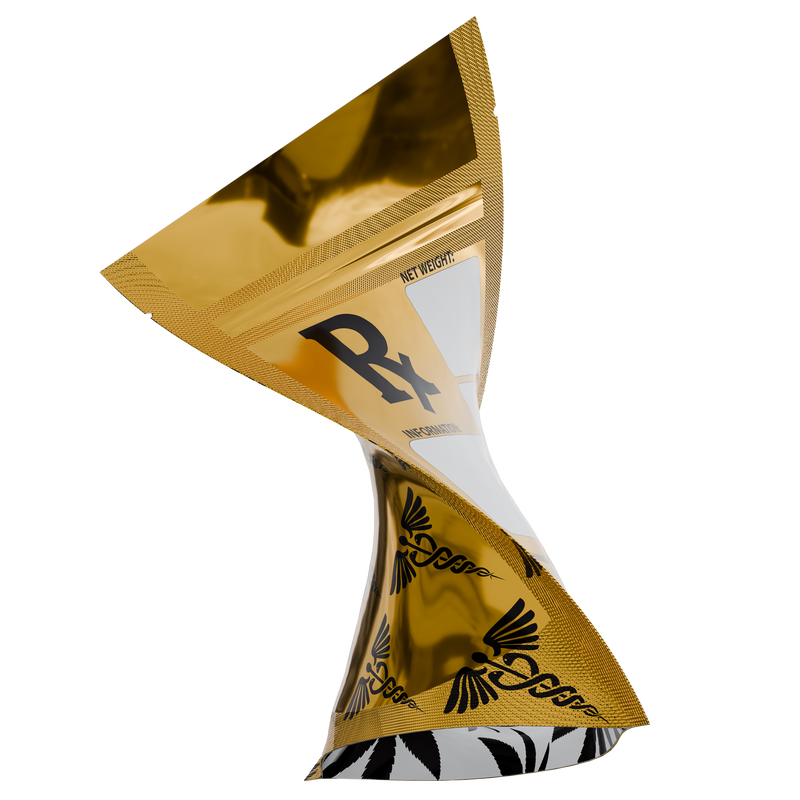 1/8th 3.5g 8th Gold Rx Designer Custom Printed Mylar Bags (1,000 qty.) - Dragon Chewer