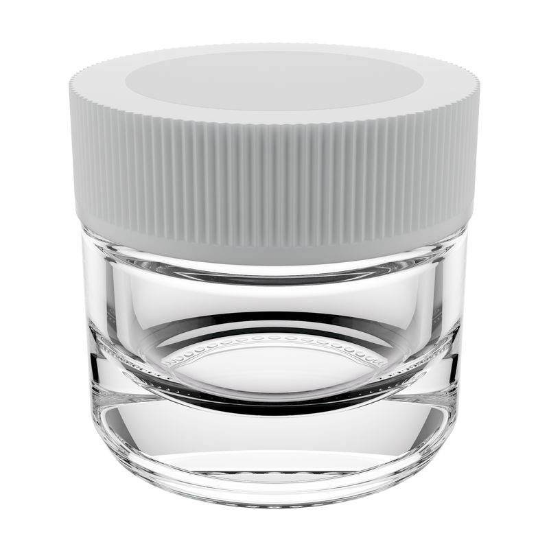 5ML Clear Glass Concentrate Jar - White Twist Cap (250 qty.)