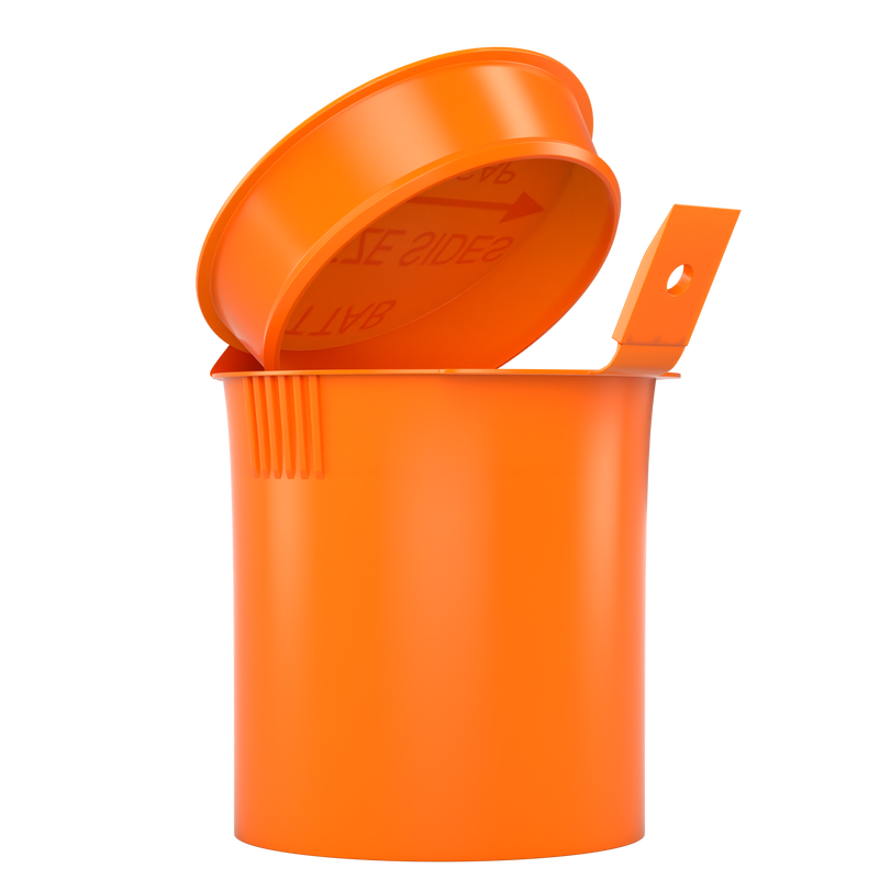 6 Dram Opaque Orange Child Resistant Latch Top Pop Top Bottles (300 qty.)