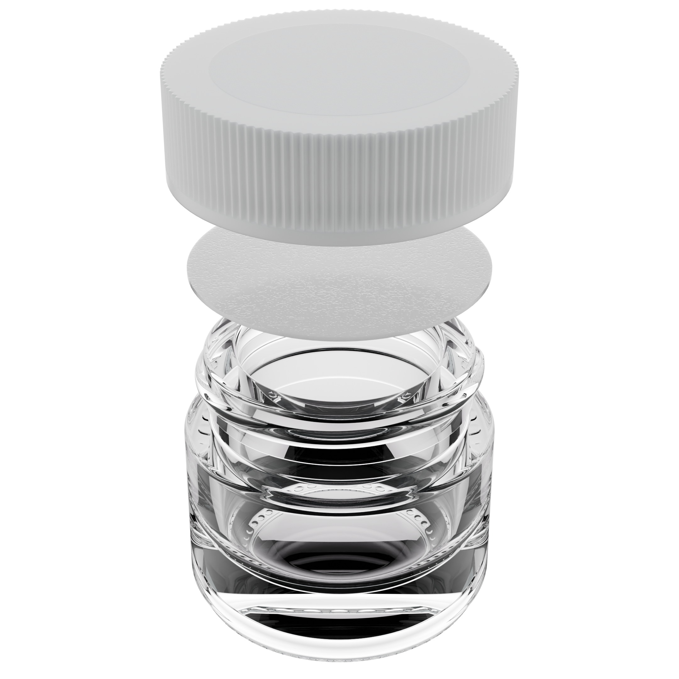5ML Clear Glass Concentrate Jar - White Twist Cap (250 qty.) - Dragon Chewer