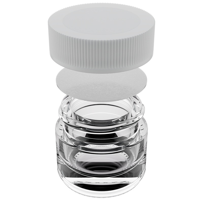 5ML Clear Glass Concentrate Jar - White Twist Cap (250 qty.)
