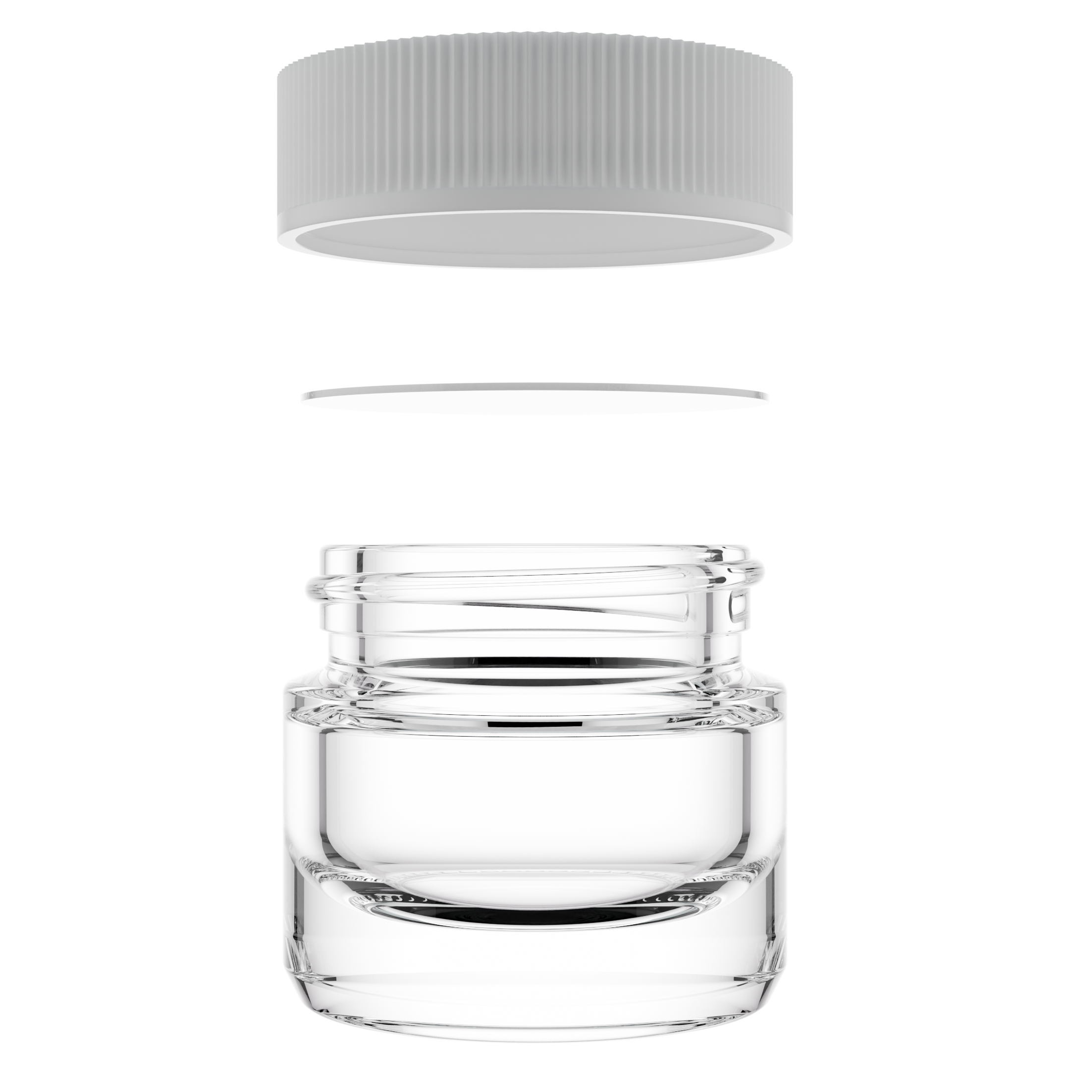 5ML Clear Glass Concentrate Jar - White Twist Cap (250 qty.)