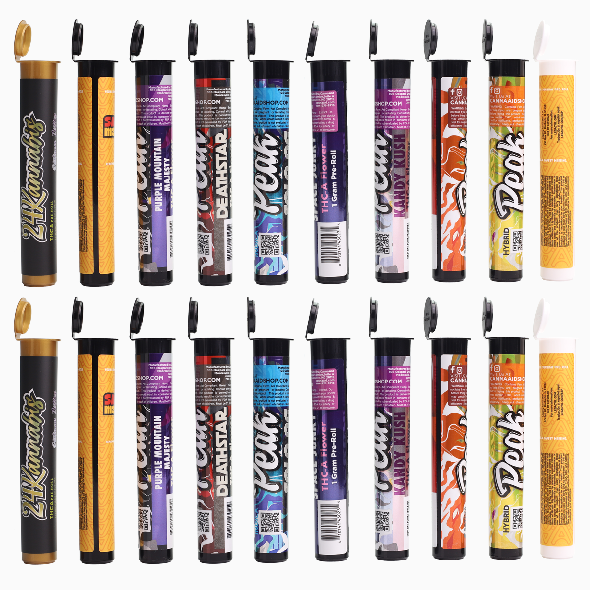 116mm Wide Pop Top Pre Roll CR Tube Premium Custom Labels (2,500 qty.) - USA MADE Matte Finish / Normal Backing 116mm Wide Pop Top Pre Roll CR Tube Premium Custom Labels (2,500 qty.) - USA MADE Matte Finish / Normal Backing