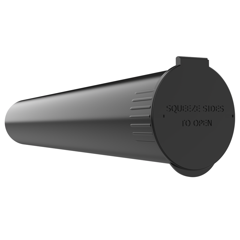 Black opaque wholesale 116mm 109mm King Size joint blunt child resistant CR tubes doob vial bulk rolling smell proof pop top HL Highlock dragon chewer squeeze top cannabis packaging tube mj marijuana 420 cones papers 1 gram BPA free compliant custom near me rx sustainable green PCR post-consumer recycled eco-friendly