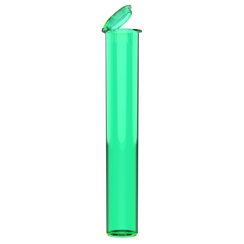 Green translucent transparent wholesale 116mm 109mm King Size joint blunt child resistant CR tubes doob vial bulk rolling smell proof pop top HL Highlock dragon chewer cannabis packaging tube mj marijuana 420 cones papers 1 gram