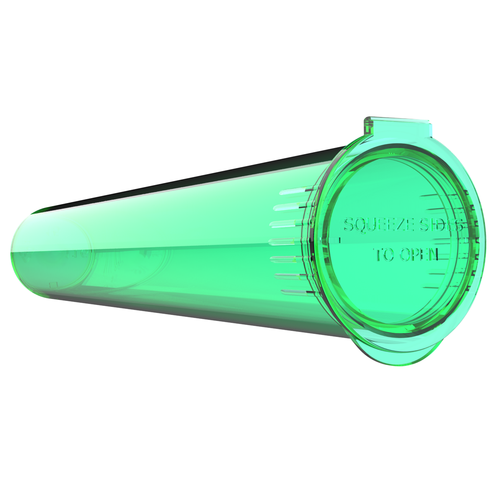 116mm Translucent Green Pop Top Pre Roll Child Resistant Tubes - (500