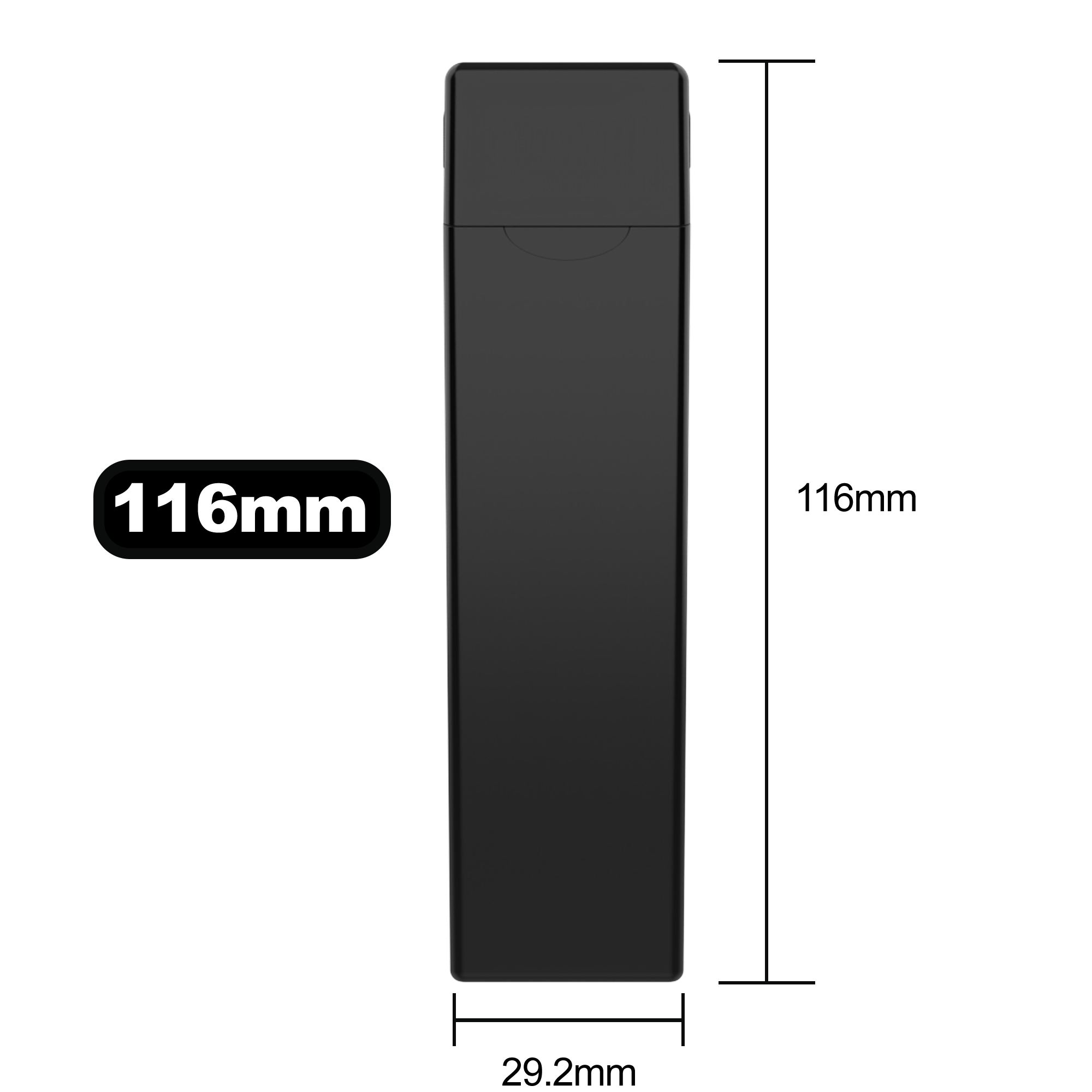 116 MM Black Pre Roll Packaging Box - Pinch N Flip (200 qty.) - Dragon Chewer
