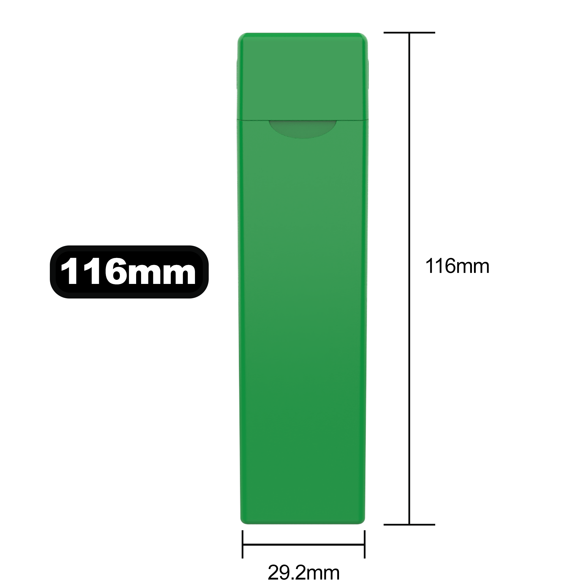 116 MM Green Pre Roll Packaging Box - Pinch N Flip (200 qty.) - Dragon Chewer