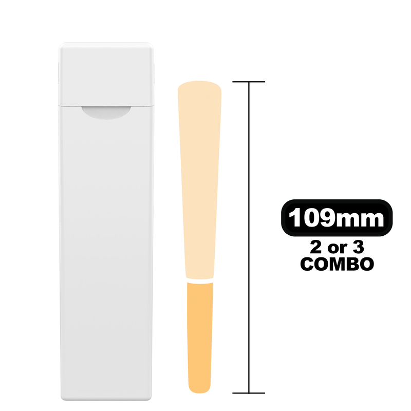 Premium 116 MM White Pre Roll Packaging Box - Pinch N Flip (200 qty.)