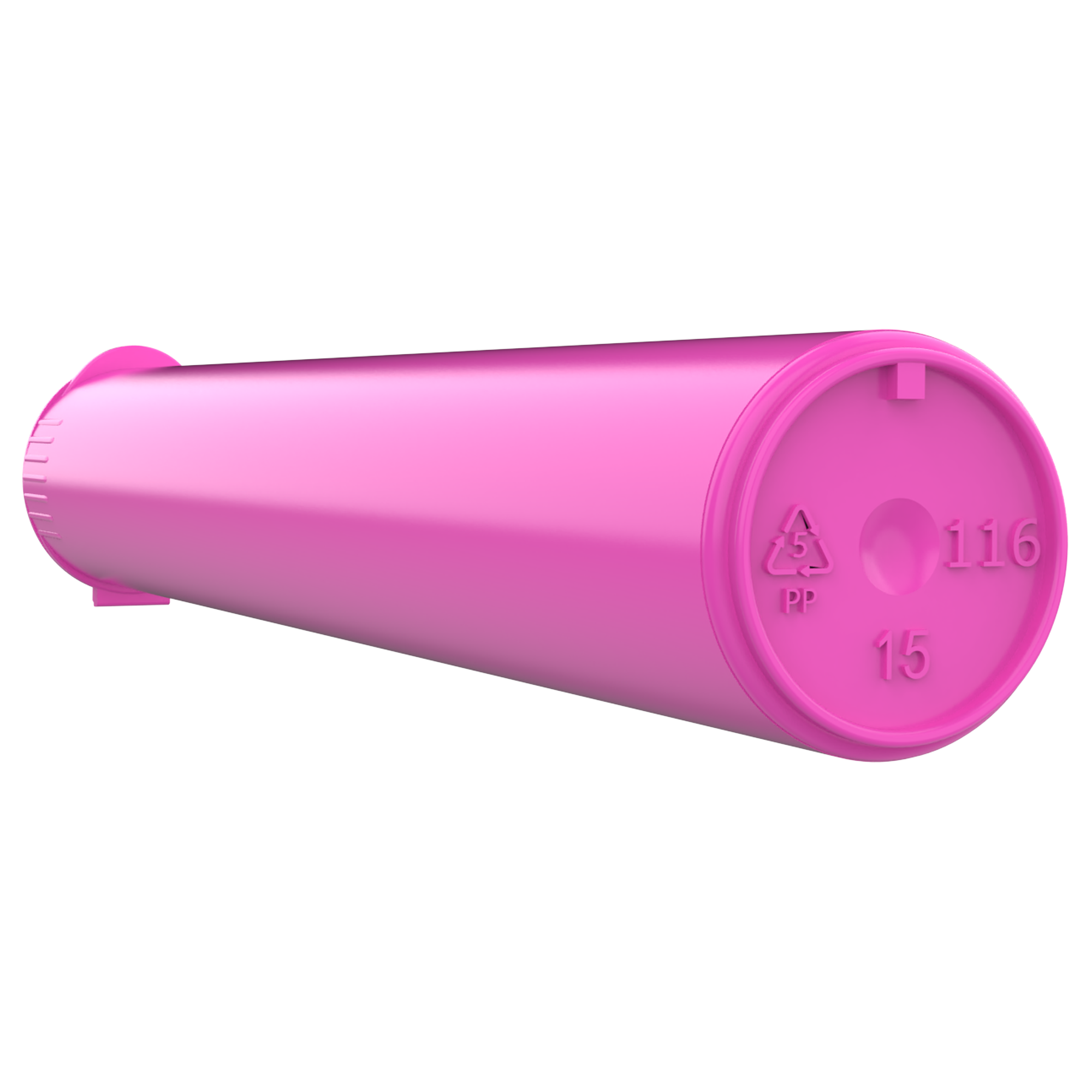 116mm Pink Pop Top Pre Roll Child Resistant Tubes - (500 qty.)