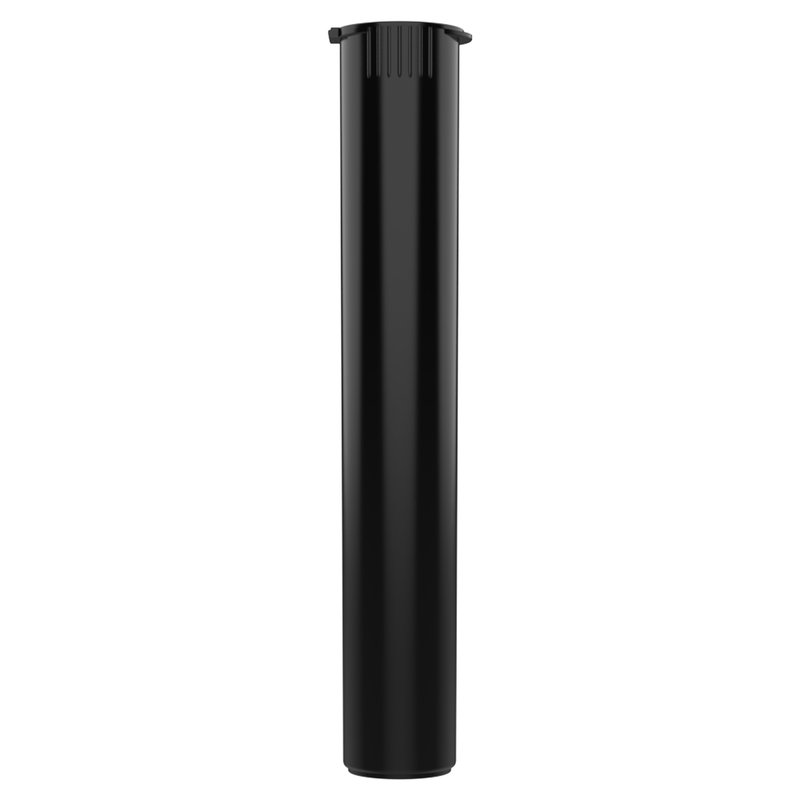 116mm Black Recycled Ocean Plastic Pop Top Pre Roll Child Resistant Tubes - (500 qty.)