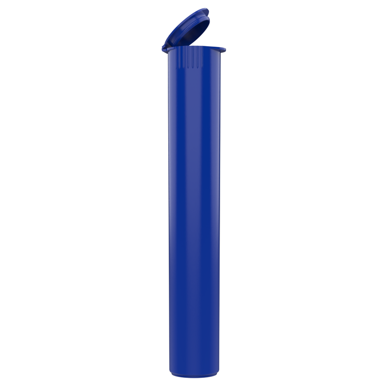 116mm Blue Pop Top Pre Roll Child Resistant Tubes - (500 qty.)