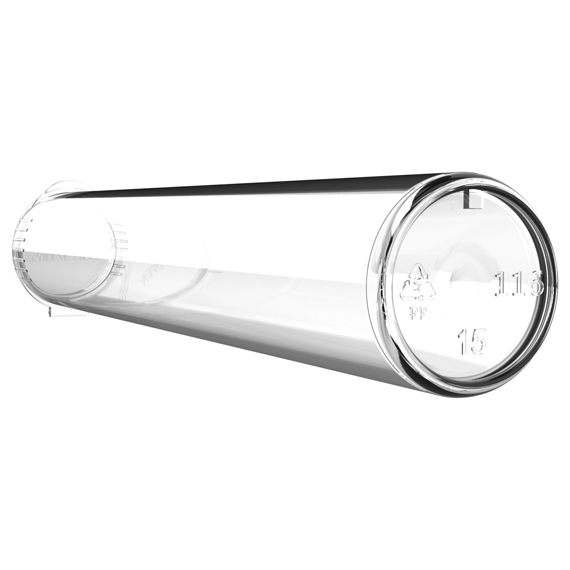 116mm Clear Pop Top Pre Roll Child Resistant Tubes - (500 qty.)