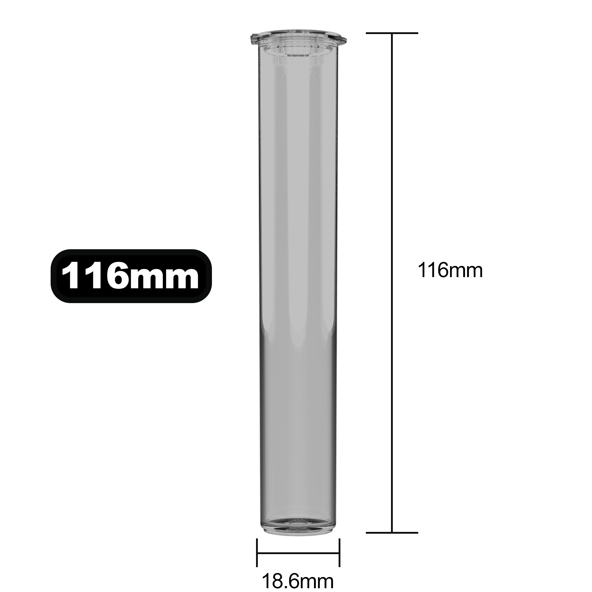 116mm Smoke Pop Top Pre Roll Child Resistant Tubes - (500 qty.) - Dragon Chewer