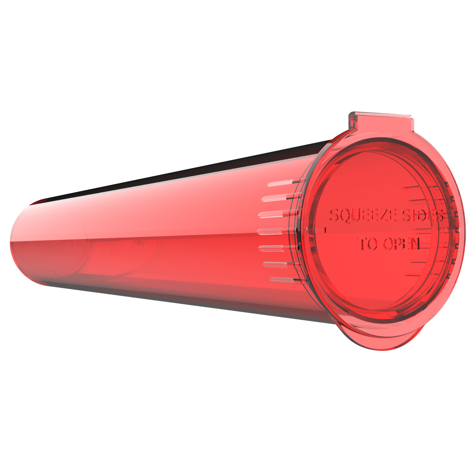 116mm Translucent Red Pop Top Pre Roll Child Resistant Tubes - (500 qt