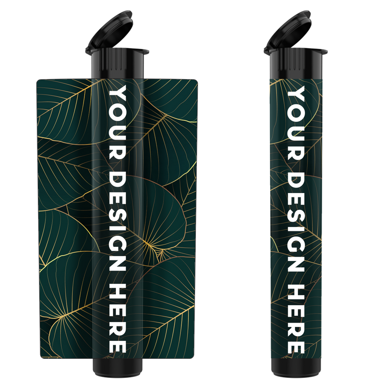 116mm Pop Top Pre Roll CR Tube Premium Custom Labels (2,500 qty.) - USA MADE