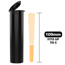 116mm Wide Black Pop Top Pre Roll Child Resistant Tubes - Multipack Container (225 qty.) - Dragon Chewer