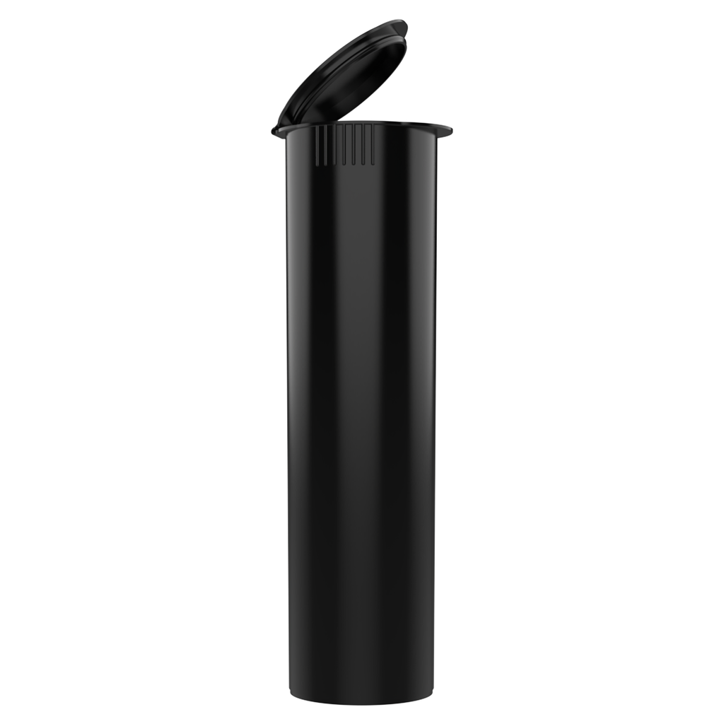 116mm Wide Black Pop Top Pre Roll Child Resistant Tubes - Multipack Co
