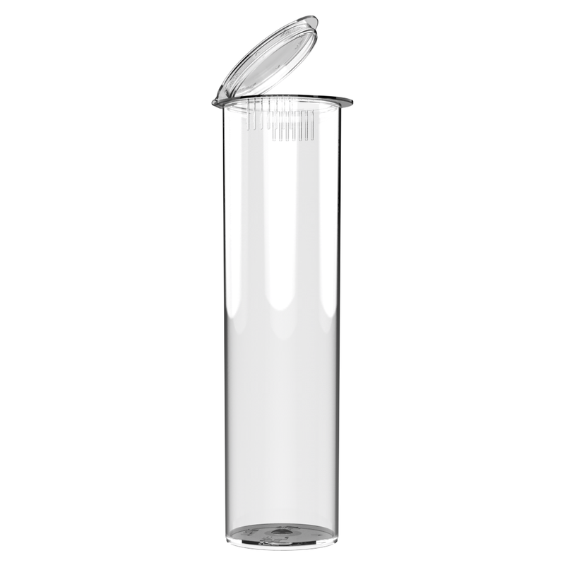 116mm Wide Clear Pop Top Pre Roll Child Resistant Tubes - Multipack Container (225 qty.)