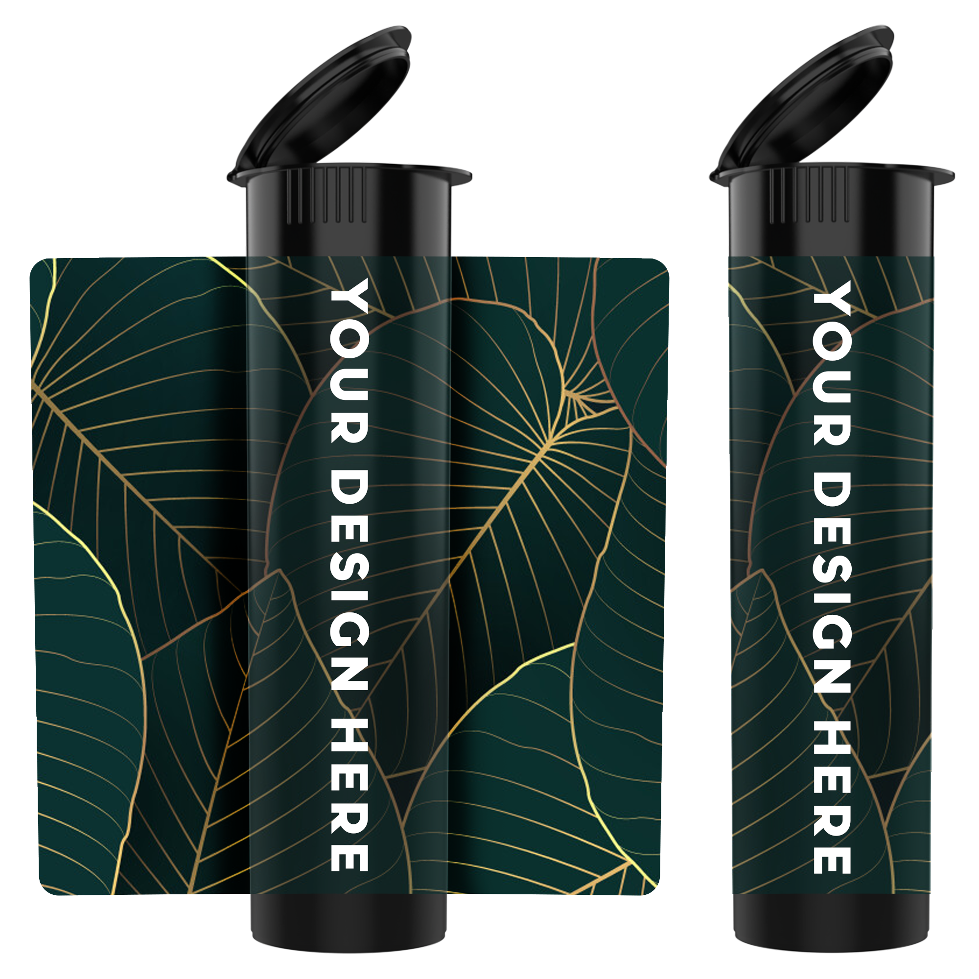 116mm Wide Pop Top Pre Roll CR Tube Premium Custom Labels (2,500 qty.) - USA MADE - Dragon Chewer