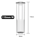 116mm Wide Clear Pop Top Pre Roll Child Resistant Tubes - Multipack Container (225 qty.) - Dragon Chewer
