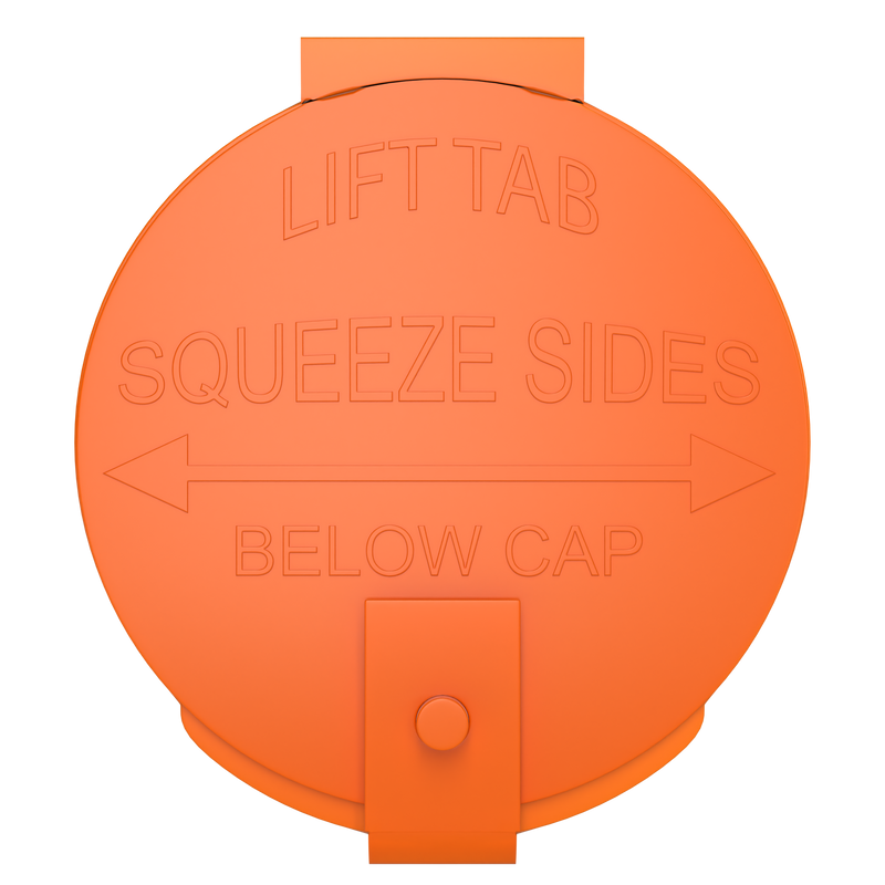 6 Dram Opaque Orange Child Resistant Latch Top Pop Top Bottles (300 qty.)