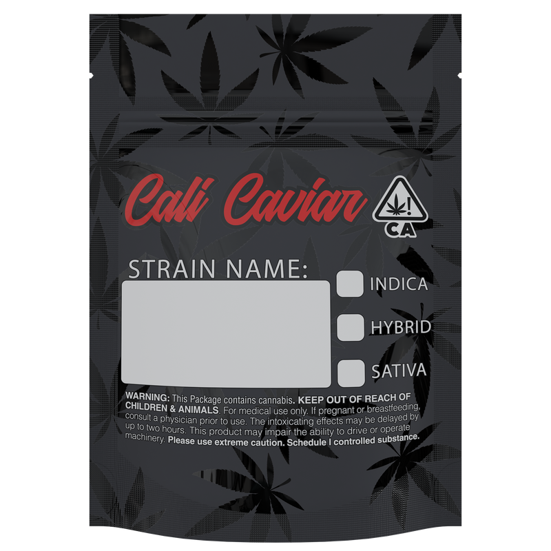 1/8th 3.5g 8th Madness Cali Caviar Red Designer Custom Printed Mylar Bags (100 qty.) - Dragon Chewer