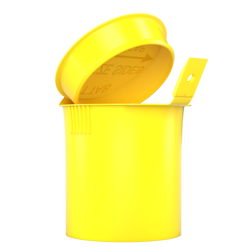 6 Dram Opaque Yellow Child Resistant Latch Top Pop Top Bottles (300 qty.)