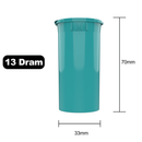 13 Dram Dragon Chewer Aqua Pop Top bottles containers vials diagram size template 1 one gram poptop cheap