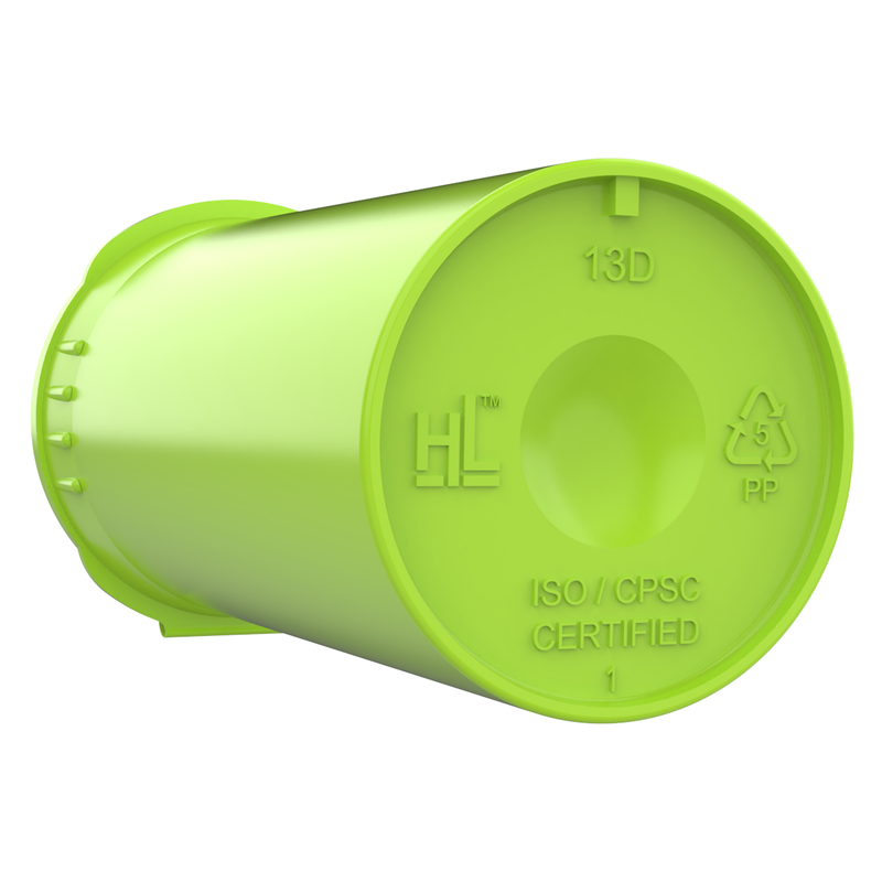 13 Dram Lime Green Highlighter Child Resistant Pop Top Bottles (315 qty.)