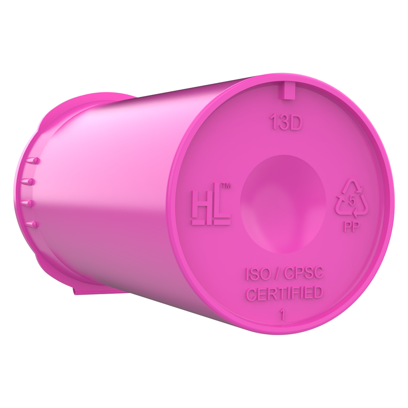 13 Dram Opaque Pink Child Resistant Pop Top Bottles (315 qty.)