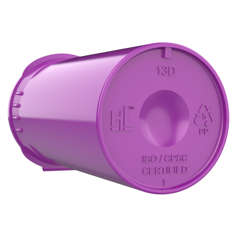 13 Dram Opaque Purple Child Resistant Pop Top Bottles (315 qty.)