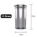 13 Dram Dragon Chewer Smoke Pop Top bottles containers vials diagram size template 1 one gram poptop cheap translucent transparent 