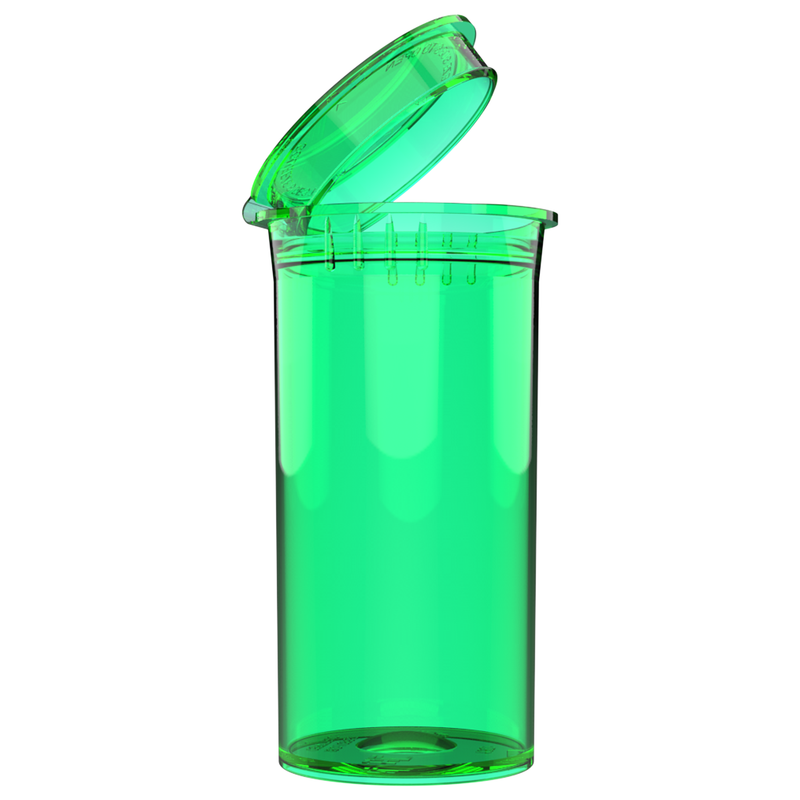 13 Dram Translucent Green Squeeze top can cannabis marijuana packaging containers jars bottles vials dragon chewer CPSC ISO ASTM certified compliance compliant bulk airtight translucent transparent 
